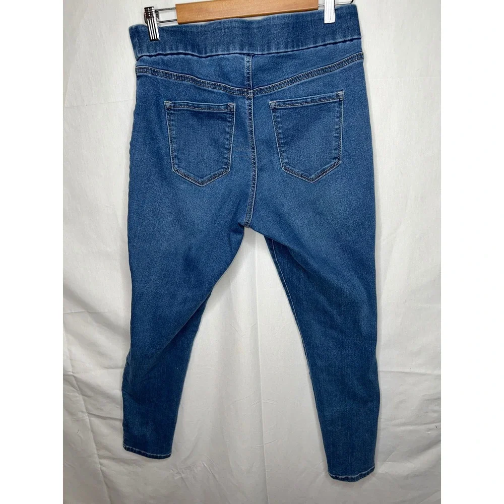 Nine West Heidi Pull On Skinny Jeans Womens 10 Blue Medium Wash Stretch Denim - Picture 1 of 4